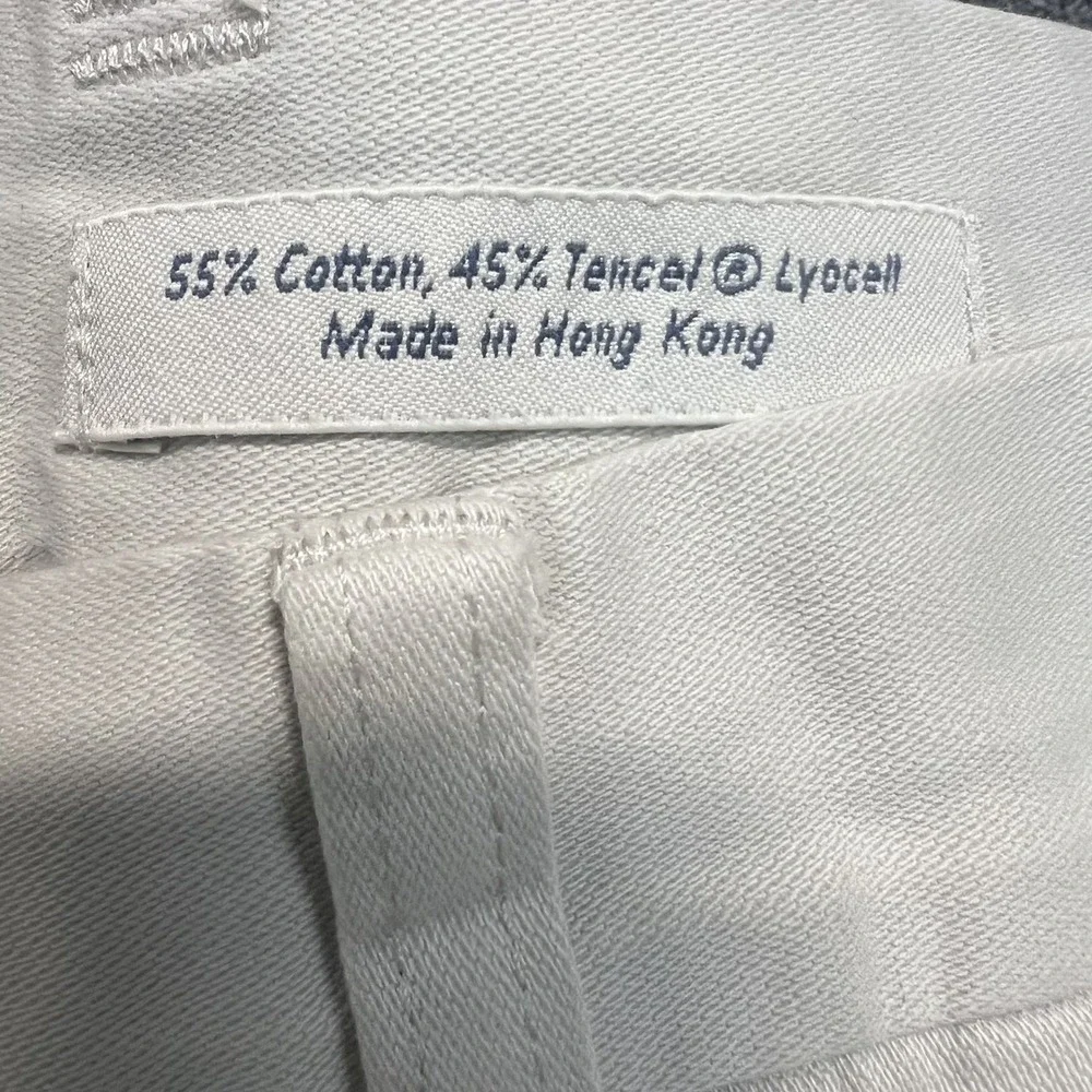 John W. Nordstrom Classic Pleated Trousers 46 Cream Tencel Blend Quiet Luxury